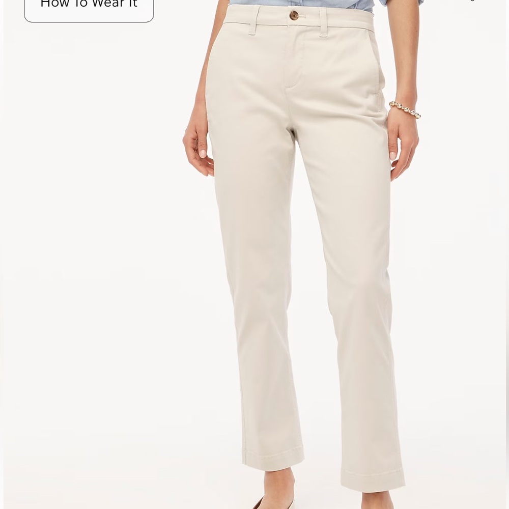 J. Crew High Rise Girlfriend Chino Pant in Stone